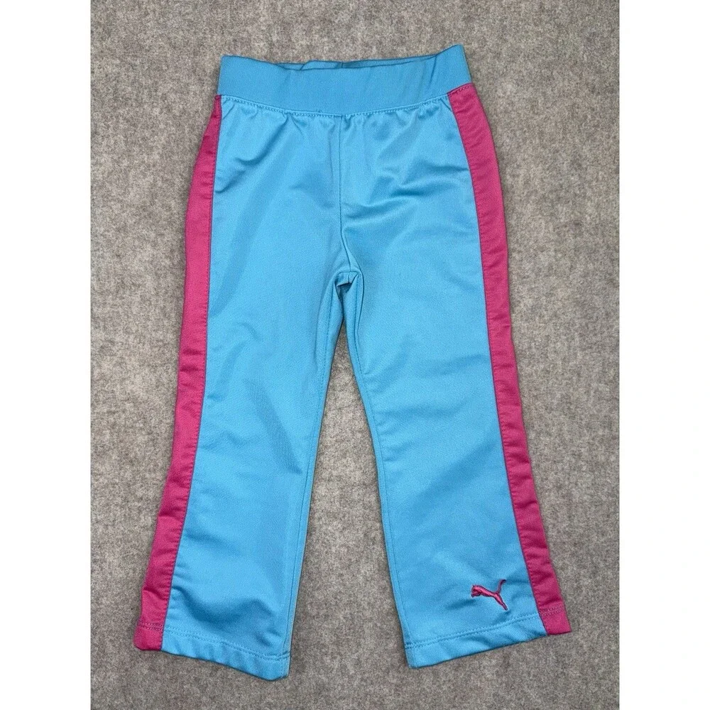 Puma Toddler Girls 2T Sweatsuit Full Zip Jacket Pink Blue Athletic - Picture 4 of 7
